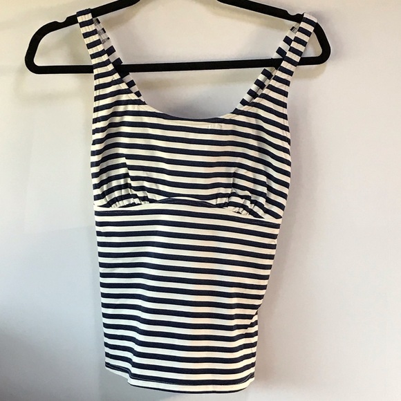 Lands' End Other - Land's End Navy/White Tankini With Underwire